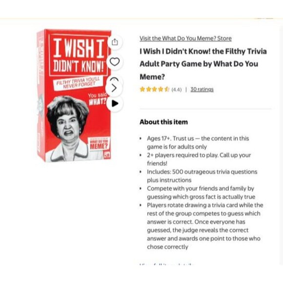 WHAT DO YOU MEME? I Wish I Didn't Know - The Filthy Trivia Party Game NEW - Picture 2 of 8